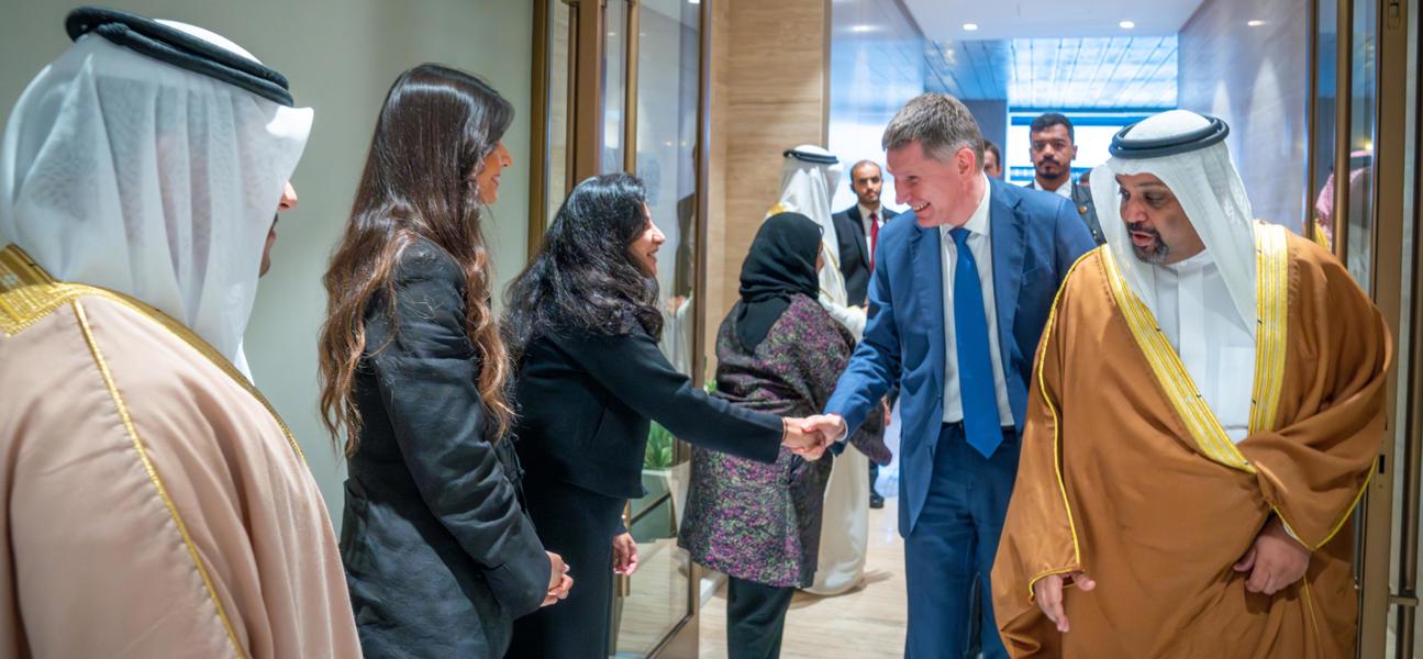 معالي وزير المالية والاقتصاد الوطني يستقبل وزير التنمية الاقتصادية في روسيا الاتحادية والوفد المرافق 