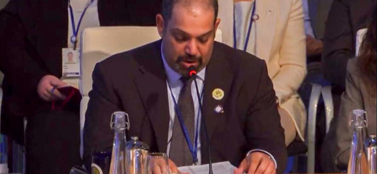 معالي وزير المالية والاقتصاد الوطني يلقي بياناً أمام لجنة التنمية في اجتماعها العاشر بعد المائة باسم دول المجموعة العربية والمالديف