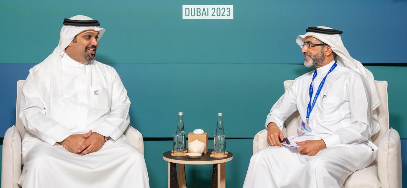 في إطار مشاركة معاليه في مؤتمر المناخ (COP28) .. معالي وزير المالية والاقتصاد الوطني يلتقي المدير العام رئيس مجلس إدارة صندوق النقد العربي